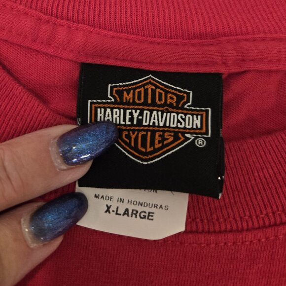 HARLEY-DAVIDSON Men's Red Short Sleeve T-Shirt Size X-Large - Picture 4 of 4